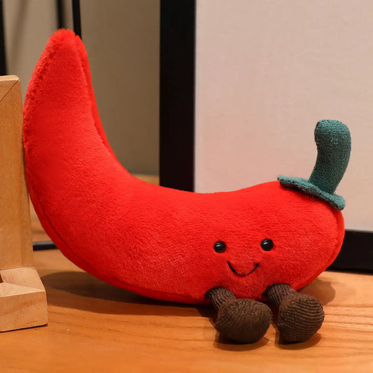 Christmas Bell Pepper and Candy Cane Plush Toy Fun Simulation Chili Peppers and Candy Canes Stuffed Doll Holiday Decor Xmas Gift