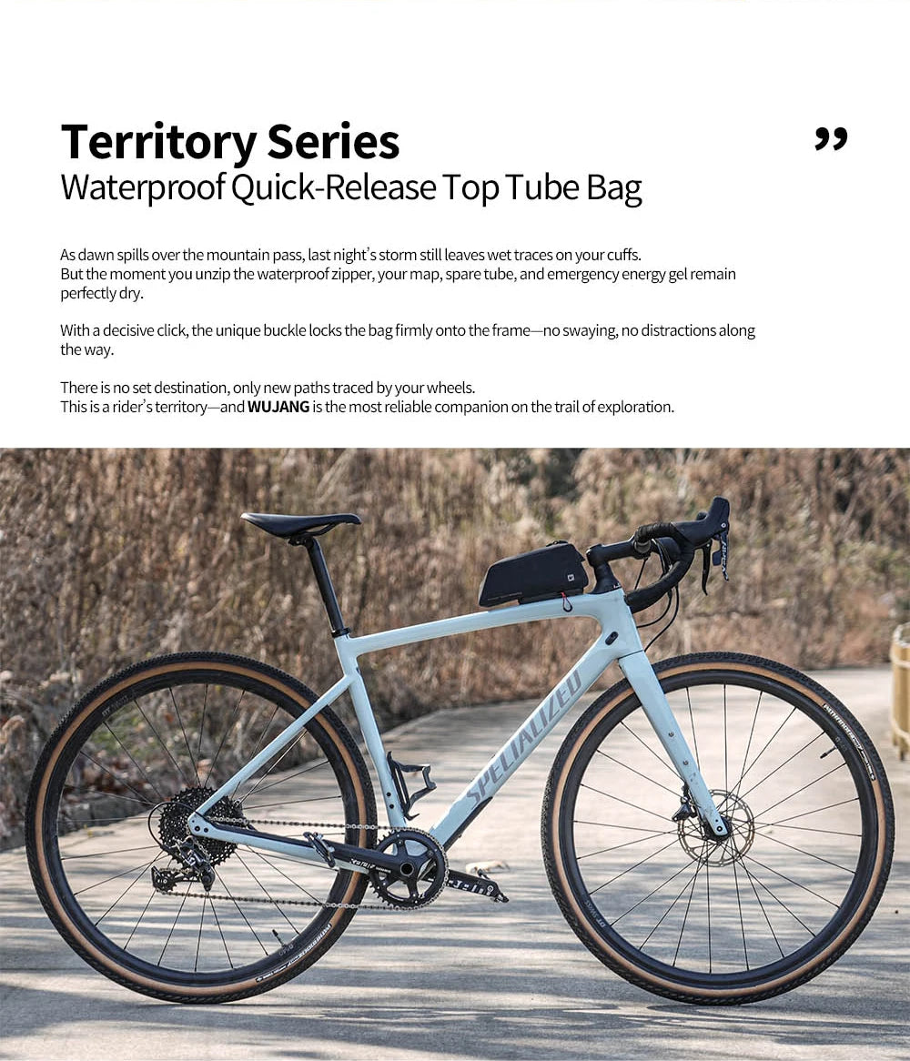 Rhinowalk Bicycle Front Top Tube Bag With Quick Release System & Internal Support Panel Waterproof Bike Cycling Frame Pack