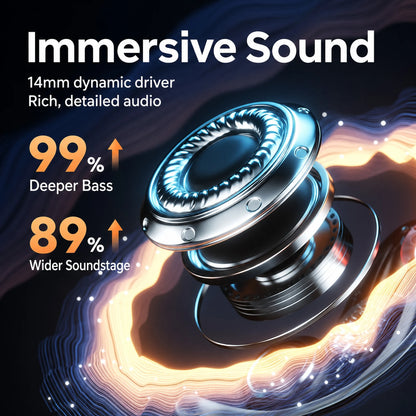 ZOMBIECAT B22 Open Ear Wireless Earbuds Bluetooth 6.0 14mm Driver Sport Headphones LED Light AI Translation for Running Cycling