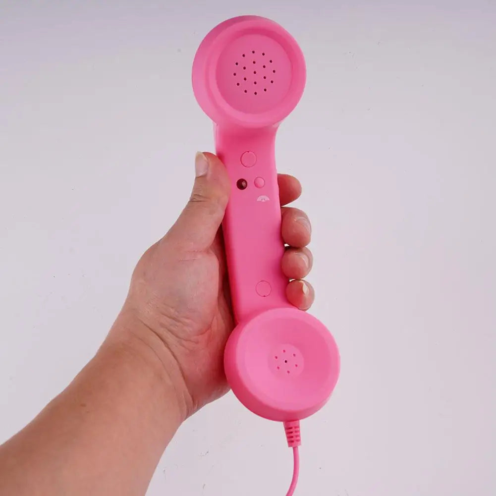 3.5mm Universal Retro Telephone Handset Retro Telephone Receiver Handset Mini Microphone Speaker for Mobile Phones Computers