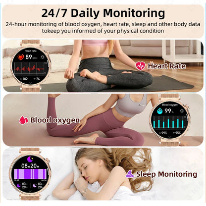 LIGE 2025 Smart Watch Women Full Circle Touch Screen Bluetooth Call Men Smartwatch Waterproof Sport Activity Fitness Watch Women