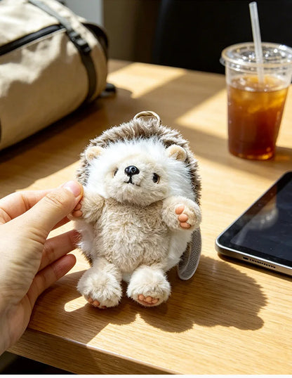 10/20/25cm Cute Hedgehog Plush Doll Soft Hedgehog Huggable Pillow Lifelike Hedgehog Pendant Doll Lovely Desktop Pet Bag Decor