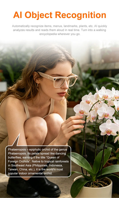 Lenovo AI Smart Shooting Glasses 800W HD Camera Wireless Bluetooth Calling Translation For Men Women Sunglasses With 3 Lenses
