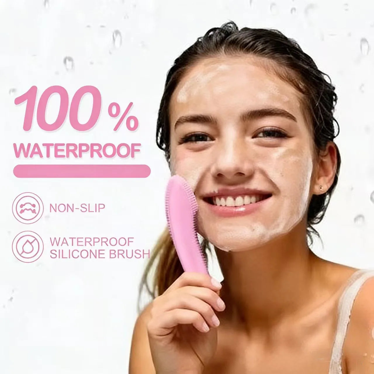 Waterproof Sonic Facial Cleansing Brush - Rechargeable Exfoliating Face Scrubber for Men & Women