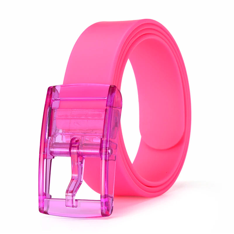 High-quality Color Candy Color Silicone Belt Fashionable And Trendy Universal Belt For Men And Women With Jeans Belt Accessories