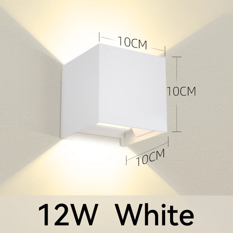 LED Wall Lamp AC110-265 IP65 Outdoor Waterproof Aluminum Wall Light Up Down luminous lighting Indoor  Stair Garden Sconce Light