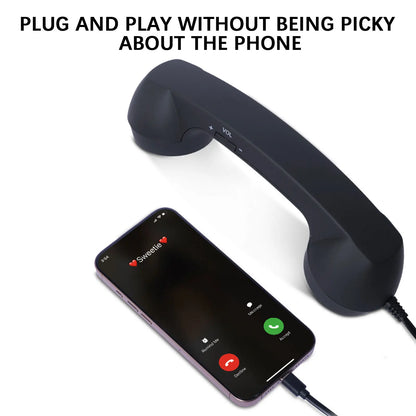 C-Type Telephones Handset Mobile Calls Receiver Type-C Plug Play Crystals Clear Calls Type C Adapter Mic Microphone Speaker