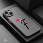 Initial Letter A-F Heart Phone Case For iPhone 17 16 15 11 12 14 13 Pro Max Mini X XS XR 7 8 Plus SE 16E Hard Transparent Cover