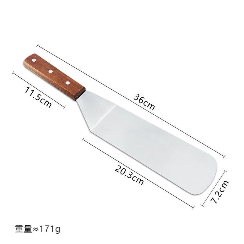Stainless Steel Spatula and Grill Scraper Non Stick Durable Barbecue Cooking Tools Pizza Shovel Pancake Beef BBQ Utensils
