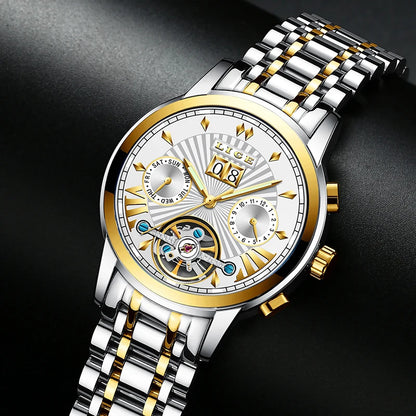 2026 LIGE Automatic Mechanical Wrist Watches For Men Top Brand Luxury Tourbillon Men Watch Fashion Business Waterproof Watch Men