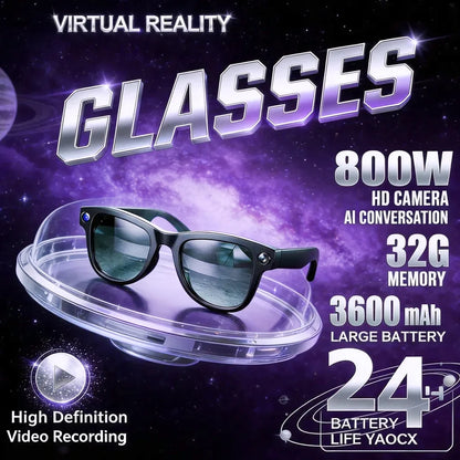 2026 Smart AI Glasses 4K HD Camera M02 Ultra ChatGPT 3600mAh Charging Case Power Bank 32GB Translation Music Video Sunglasses