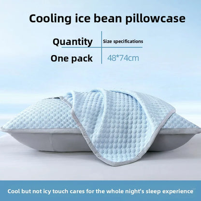 1pc-Summer Cool Bean Pillowcase - Breathable Air Conditioning Pillow Cover for Hot Sleepers No Insert Included 48 x 74cm