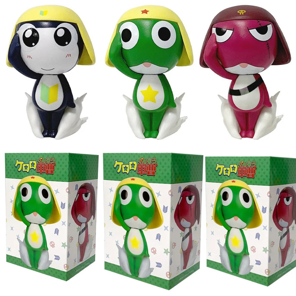 11cm Keroro Gunso Anime Figure - Sergeant, Private Second Class, Corporal I Cute PVC Model, Desktop OrnamentGift & Collectible