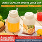 Portable Electric Citrus Juicer and Smoothie Blender, 28 Ounce Portable Fresh Juicer with Straw and 2 Lids, Mini Fruit Blender