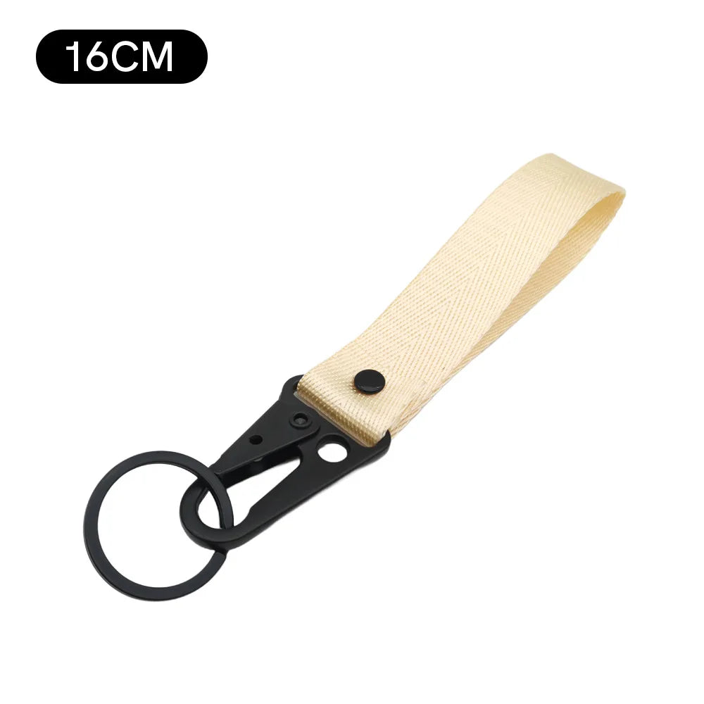 Custom Logo Ribbon Fabric Keychain for Motorcycle Personalize Eagle Beak Motor Car Key Chain Ring Men’s Women’s Webbing Keyring