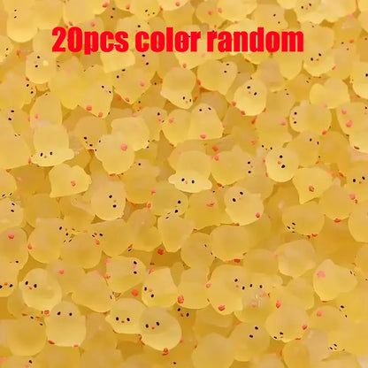 5-40PCS Mini Fluorescence Chicken Moss Toy Microlandscape Miniature Chick Figurines Fairy Garden Accessories Home Decor Crafts