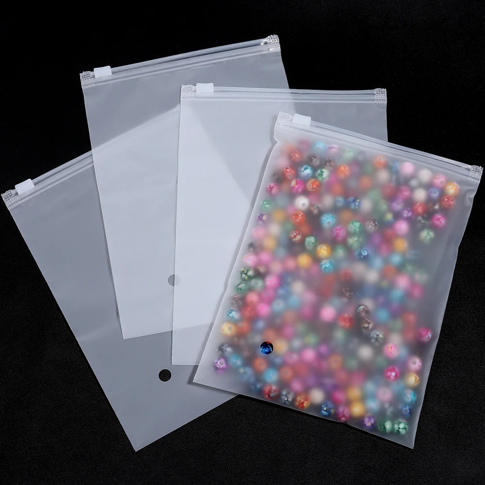 5/10pcs Travel Frosted Ziplock Bag PE Storage Bag Plastic Zipper Translucent Bag Ziplock Bag Packaging Bag