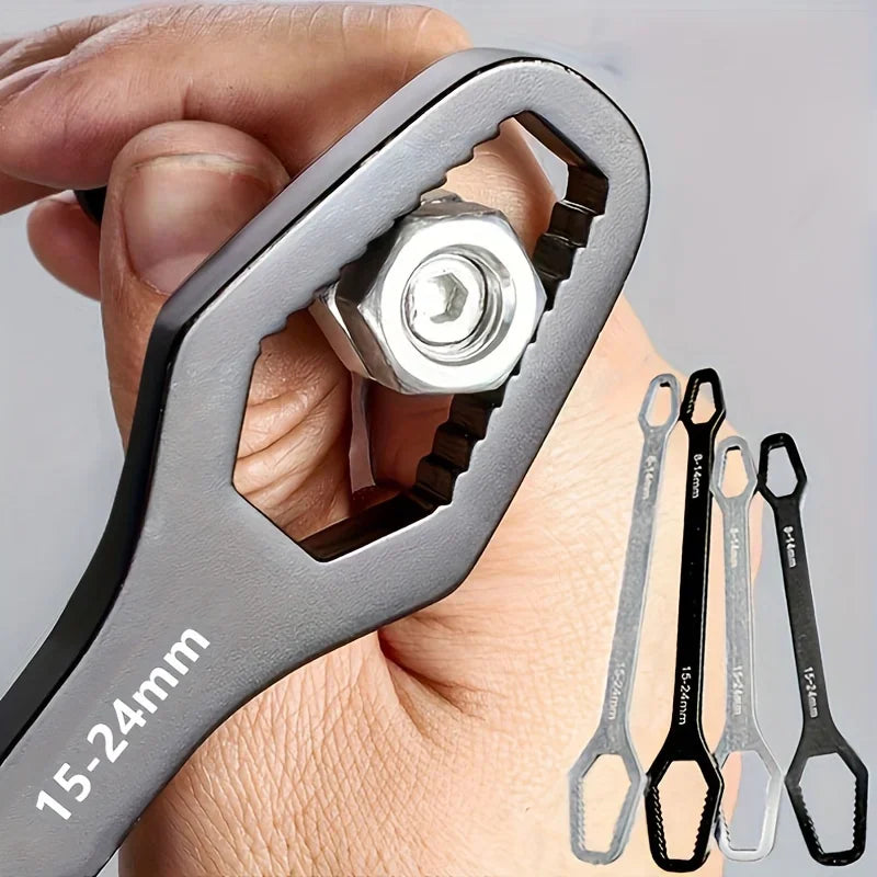 8 to 17 Black Multifunctional Double End Box Wrench Hexagon Double End Solid Wrench Screw and Nut Tool with Various Diameters