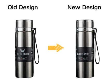 1L Stainless Steel Vacuum Flask Dual Use Hot Cold Drink Bottle Portable Thermal Container Perfect for Holding Water Tea Coffee