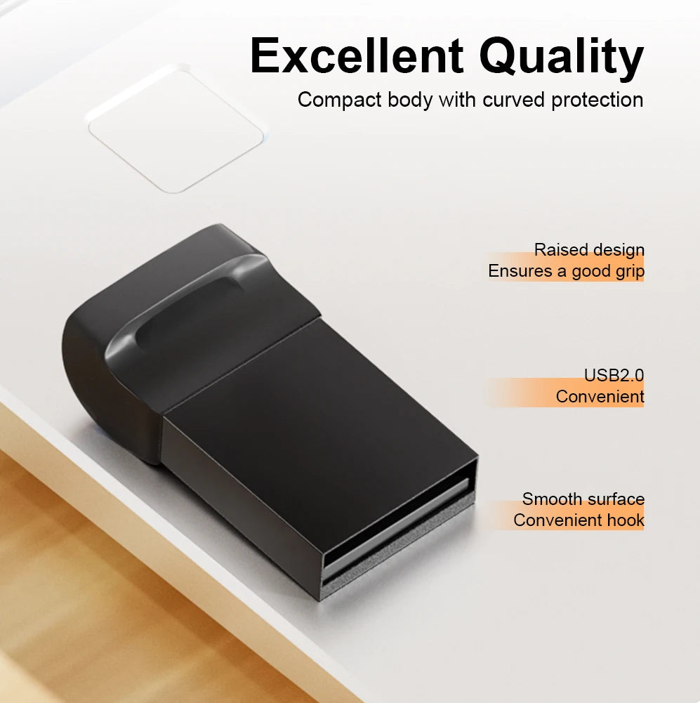 Super Mini Pen Drive 64GB Black USB Flash Drive 32GB Creative Business Gifts Memory Stick Real Capacity Pendrive 16GB USB Stick
