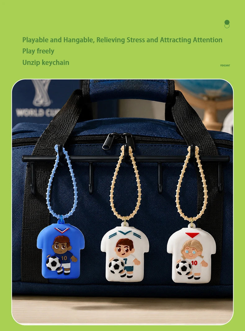 Football Jersey Squeeze Toy Keychain, Sports Star Stress Relief Pendant, Student Schoolbag Decoration, Fan's Small Gift