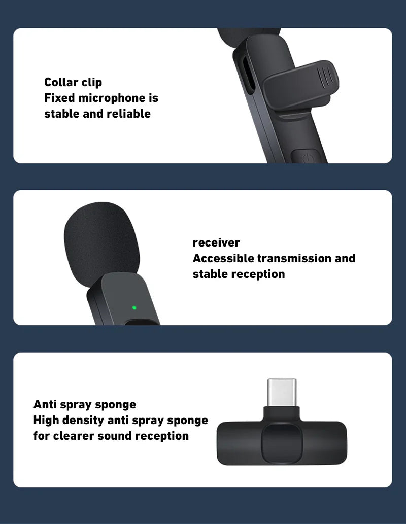 Wireless Microphone Bluetooth 2.4G Portable Audio Video Recording For Conferences Live Media Outdoor Gaming Phone Mic 2025