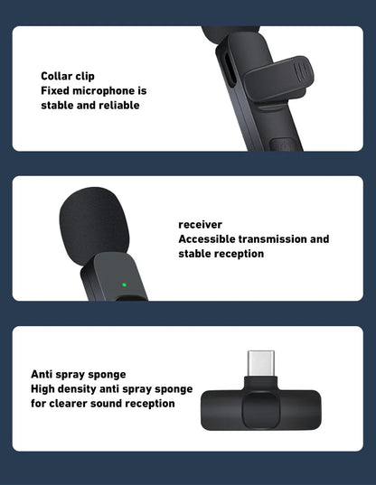 Wireless Microphone Bluetooth 2.4G Portable Audio Video Recording For Conferences Live Media Outdoor Gaming Phone Mic 2025