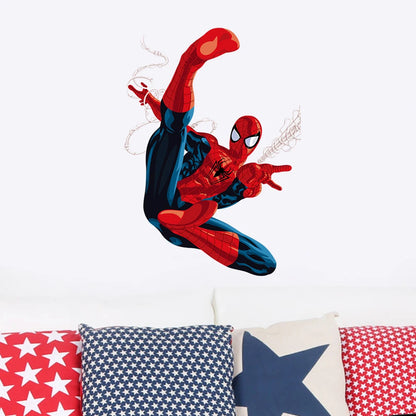 Spiderman 3D Wall Stickers Cartoon Super Heroes Self Adhesive Decorations for Kids Room Home Bedroom Movie Theme Room Decor