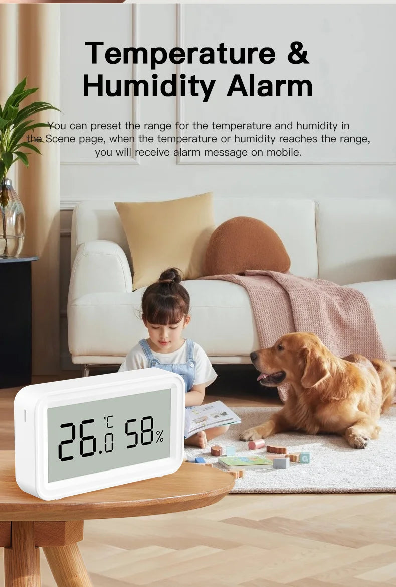Tuya Zigbee Temperature and Humidity Sensor Thermometer Hygrometer for Smart Home APP Remote Control Support SmartLife