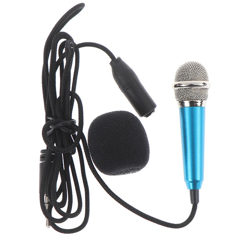 New 3.5mm Portable Stereo Studio Mic KTV Karaoke Mini Microphone For Smart Phone Laptop PC Desktop Handheld Audio Microphone