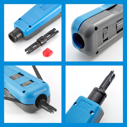 Punch Down Tool 66/88/110 Type Multi-function Network Cable Tool with Two Blades Telephone Impact Terminal Insertion Tools