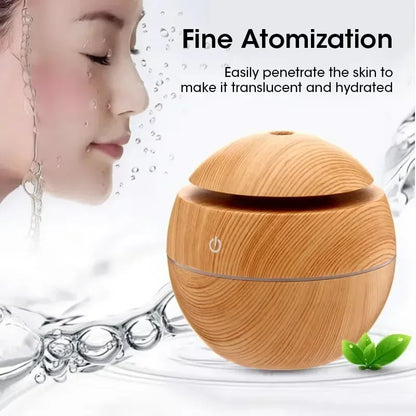 Woodgrain USB Essential Oil Diffuser Mini Ultrasonic Aromatherapy Humidifier Portable Desktop Air Mist Maker For Home Office