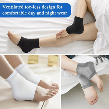 1Pair Heel Moisturizing Socks Open Toe Socks Cracked Gel Heel Socks Foot Toeless Heel Repair Socks for Women Dry Hard Cracked