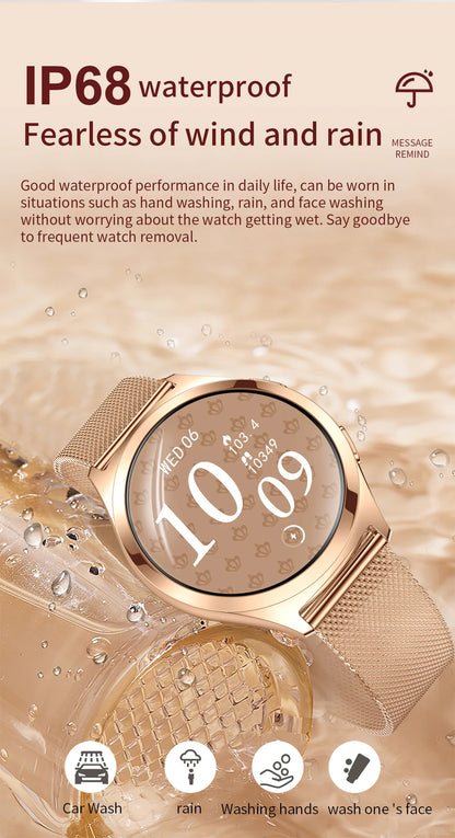 LIGE Luxury Smart Watch For Woman 1.27" Bluetooth Call Custom Dial Women's Bracelet Sports Health Monitor Smartwatch Ladies Gift