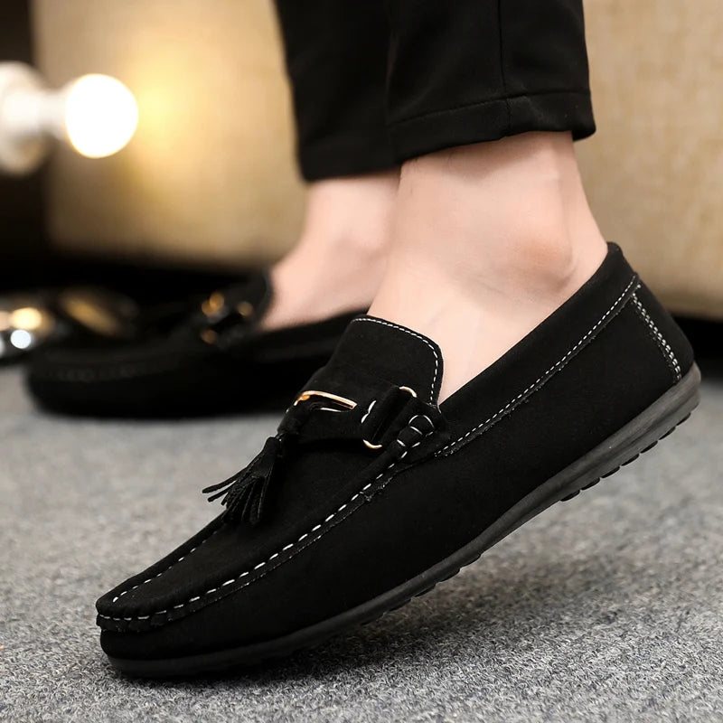 Summer Men's Casual Shoes For Men Faux Suede Leather Loafers Man Moccasins Comfy Breathable Slip-on Flat Shoes Man Driving Shoes