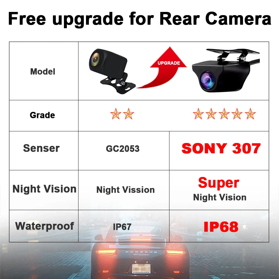 E-ACE 10 Inch Car DVR Mirror Video Recorder 1080P Touch Screen Dashcam For Car AHD Lens Streaming Driving Recorder Dash Camera