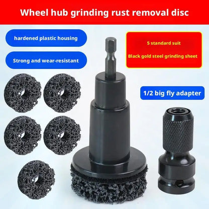 Wheel Hub Cleaning Kit Inner Rim Cleaner Tool Brake Hub Cleaning Kit Fits Power Drill 1/2" Impact Driven Wrenches Rust Removal