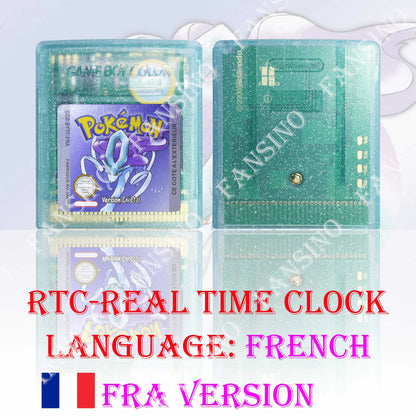 GB/GBC Real Time Clock Pokemon Crystal/Gold/Silver Version Video Game Cartridge with Battery USA/NOE/FRA/ESP/ITA Version