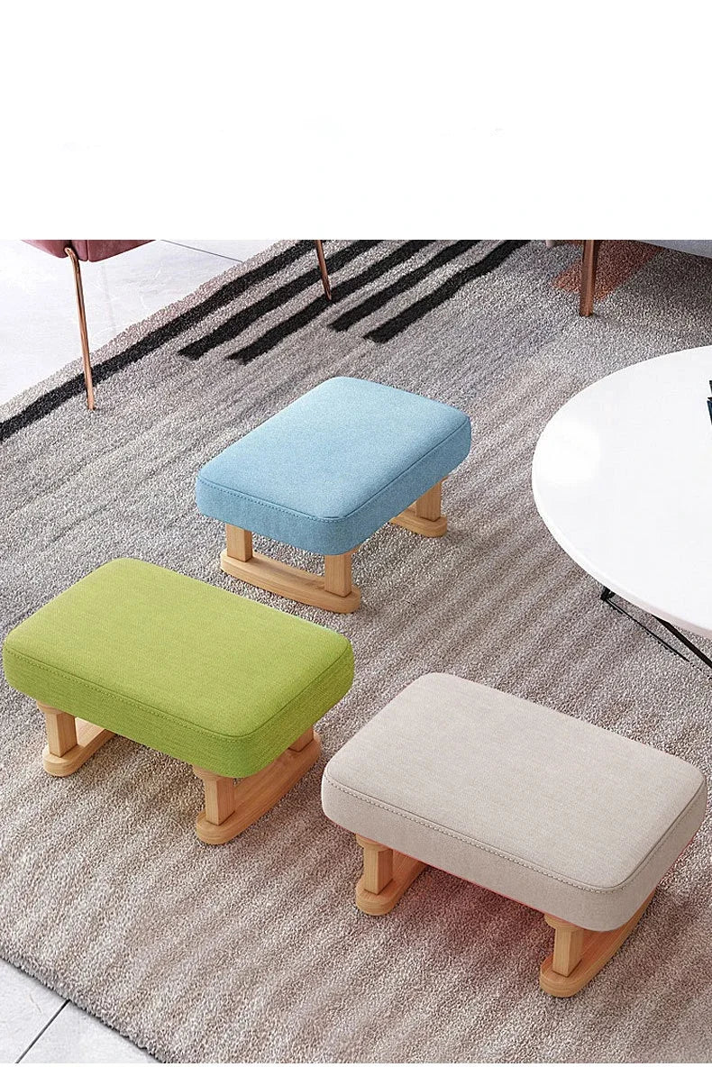 Creative Small Wood Chair Household Shoe Changing Stool Ins Sofa Living Room Foot Rest Stool Tea Table Children Bathroom Footsto