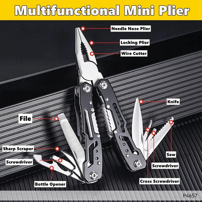 Pocket Mini Pliers Screwdriver Folding Small Multitool Opener Nail File Precision Pliers Hand Tools Outdoor Emergency Tool