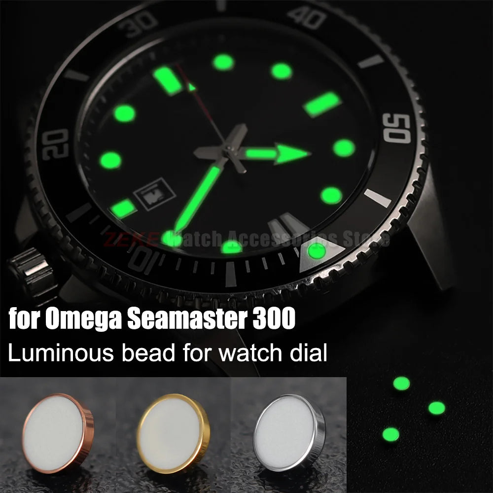 Green Luminous Pip Suitable for Omega Seamaster 300 Bezel Insert Lume Pip 12 Clock Scale Watch Bezel Luminous Pearl Replace Part