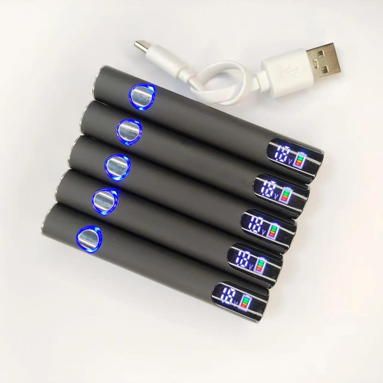 5 PCS LED 510 Thread Battery 500mAh Cart Pen Adjustable Voltage Portable Electric Soldering Iron Welding