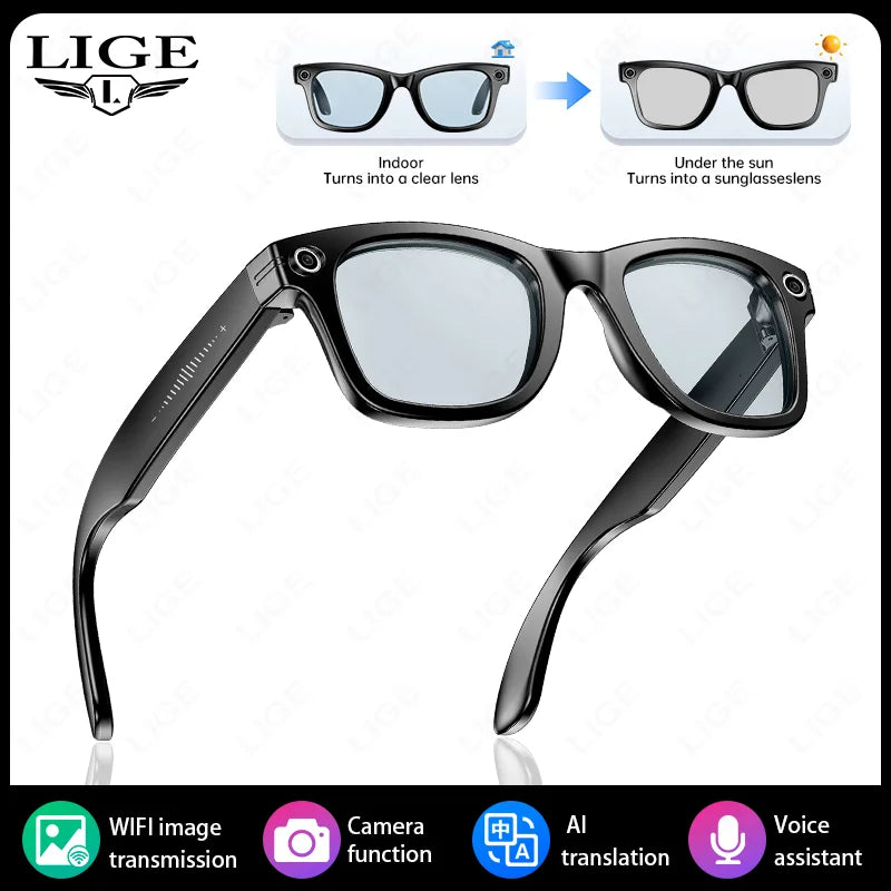 2026 New AI Smart Glasees With 800W Camera Video Recording AI Photo Recognition Bluetooth Call Translation Voice Sunglasses Man