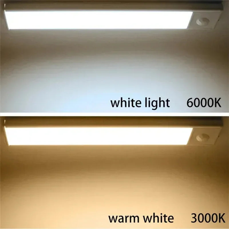 Under Cupboard Kitchen Lights Cabinet Light Motion Sensor Indoor Rechargeable Strip Wardrobe Lighting Battery Operated Magnetic