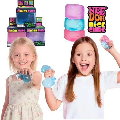 Trending Needoh Nice Ice Baby Fidget Cube 4 Pack Super Solid Squish Sensory Toys Non-toxic Squeeze Toys for ADHD and Autism Gift