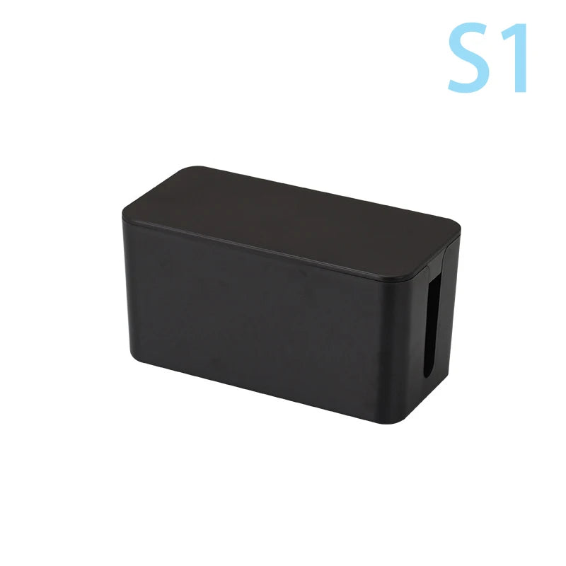 Cable Storage Box Power Board Wire Management Socket Strip Wire Case Dust Charger Socket Organizer Network Bin Charger