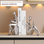 Modern  Ceramic Human Figure Bookends Sculpture Decor Book Holder For Nightstand TV Cabinet Wine Rack Office Desktop Home