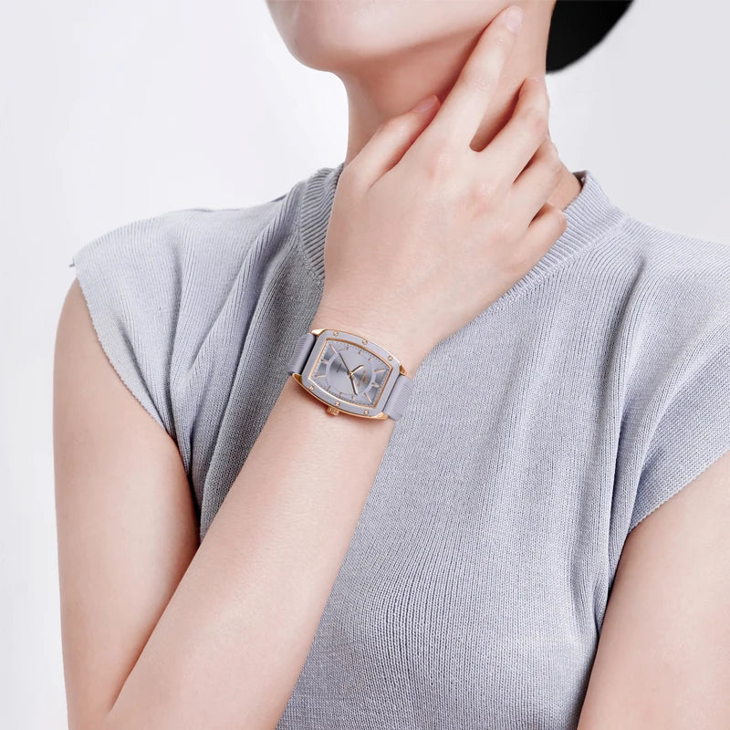 NAVIFORCE Women Quartz Watches Silicone Strap Student Sports Watch Big Dial Simple Tonneau Waterproof Wristwatches Dropshipping