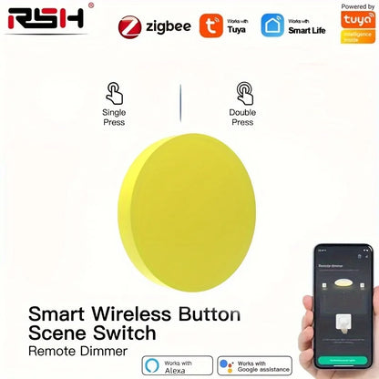 ZigBee Button Scene Switch Intelligent Linkage Smart Switch Battery Powered Automation Zigbee Device Tuya Smart Life APP Control