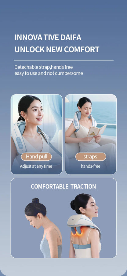 Haier Cervical Neck Massager Muscle Shoulder Back 3 Gears 6D Mechanical Hand Electric Massage Machine Shawl Relaxing Device Tool
